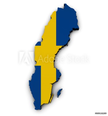 Picture of Sweden Map Flag 3d Shape